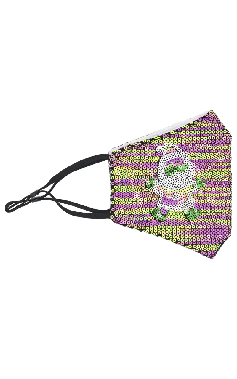 Non-medicial Sequin Christmas Cotton Reusable Face Mask In 7 Colors