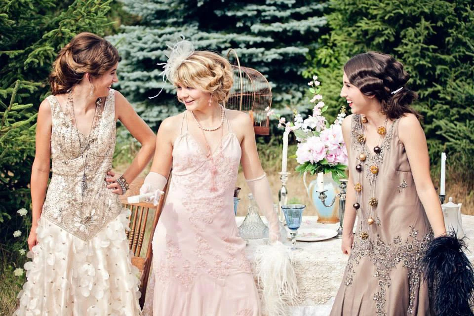 Beaded Flapper Spaghetti Strap Chiffon Wedding Dress With Backless