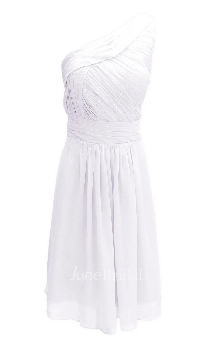 One-shoulder Basque Waist Chiffon Wedding Dress