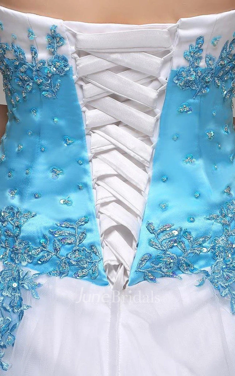 Sweetheart Tulle Ball Gown With Appliques and Beadings