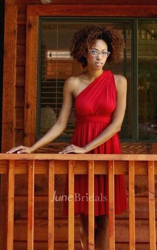 Beach Red Short Infinity Convertible Wrap Dress