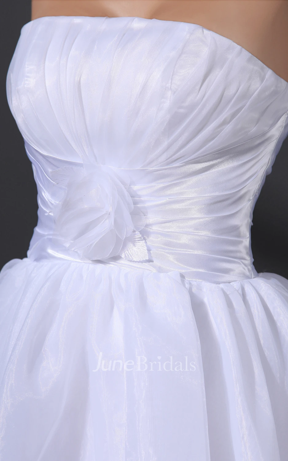 Lovely Ruffled A-Line Short Style Dress With Flower