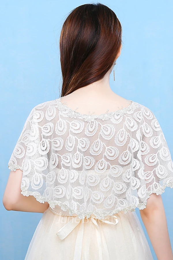 New Lace Champagne Shawl Cape Cape