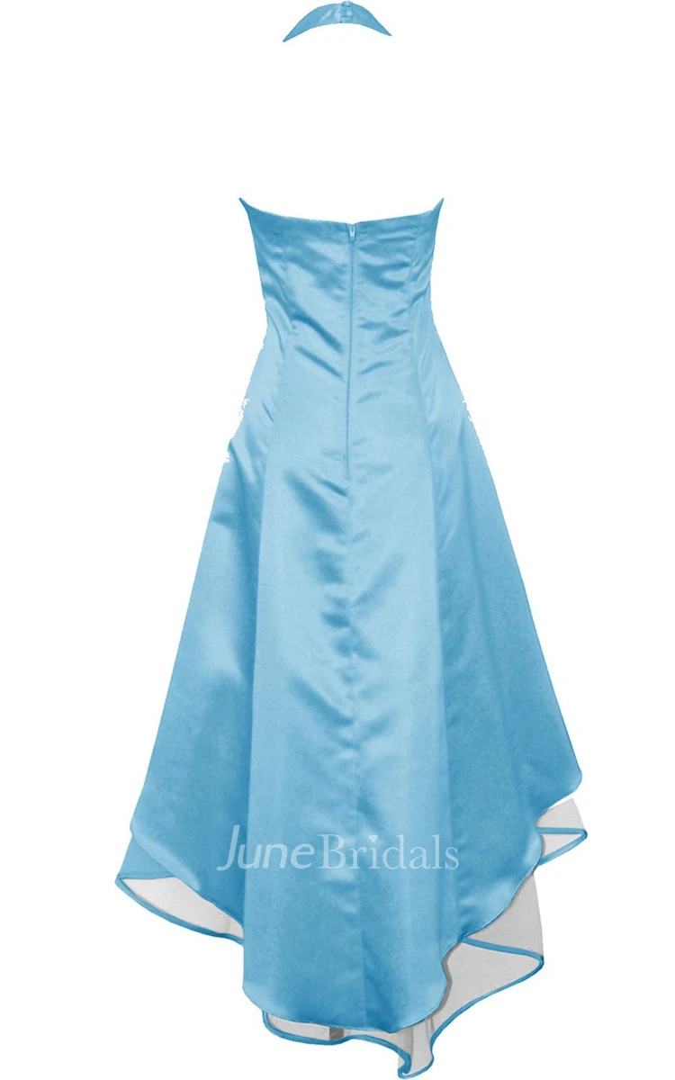 Ruched Bust Beading Dress With Tulle Skirt