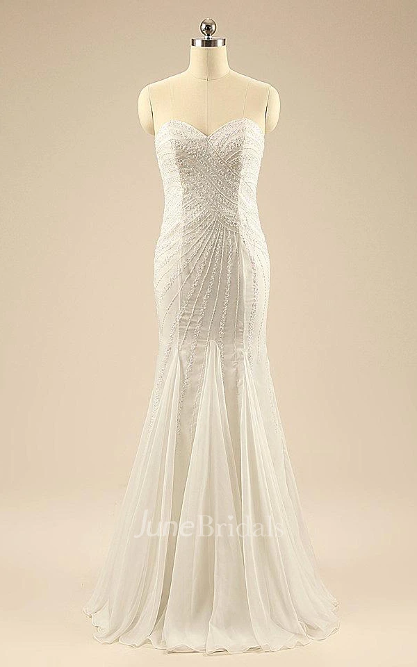 Trumpet Sweetheart Chiffon Dress With Beading Sequins