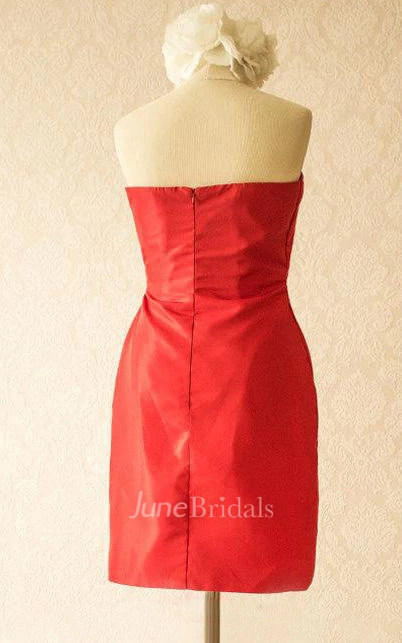 Red Satin Dress With Split Front&Split