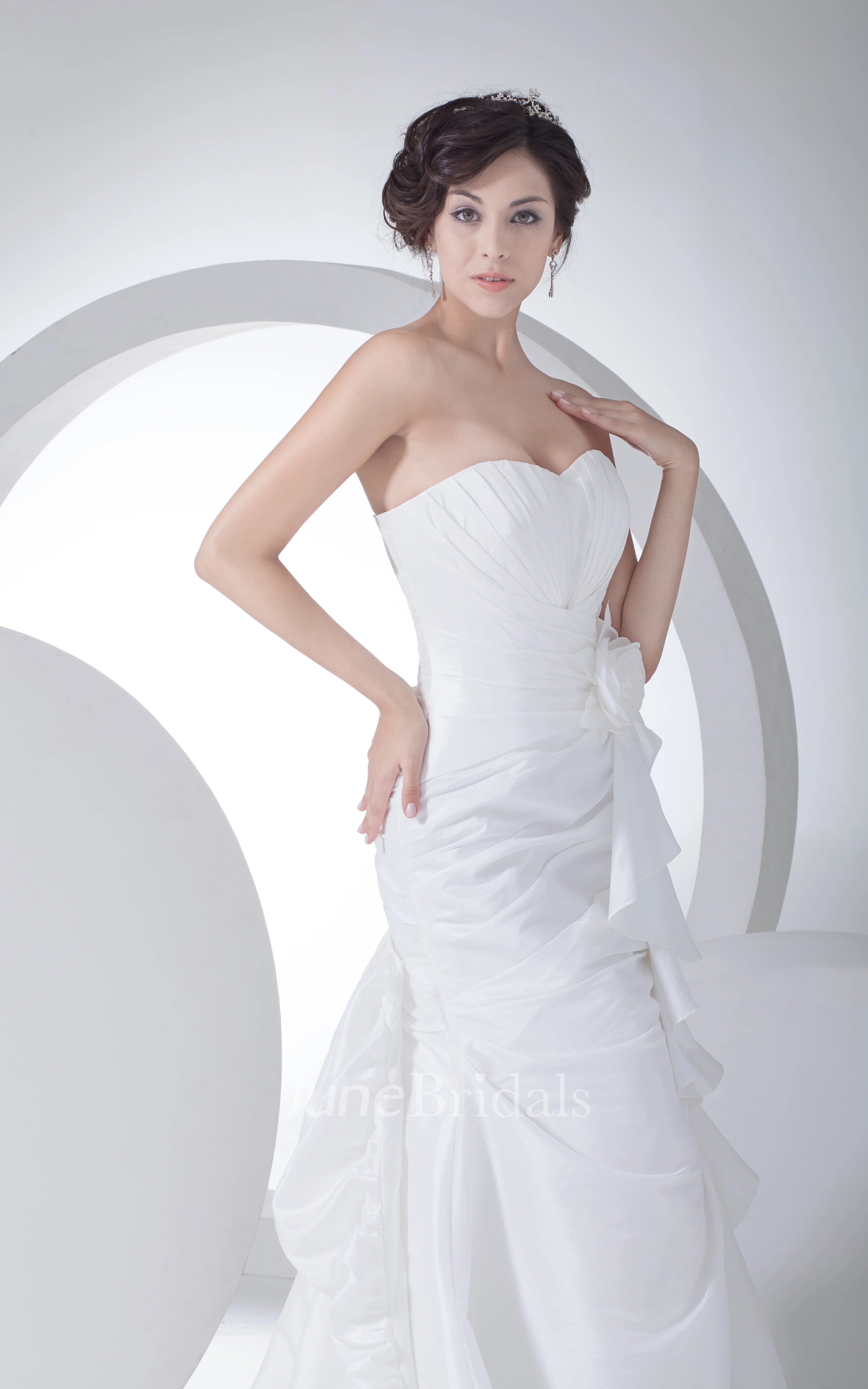 Sweetheart Mermaid Taffeta Dress With Ruching and Draping