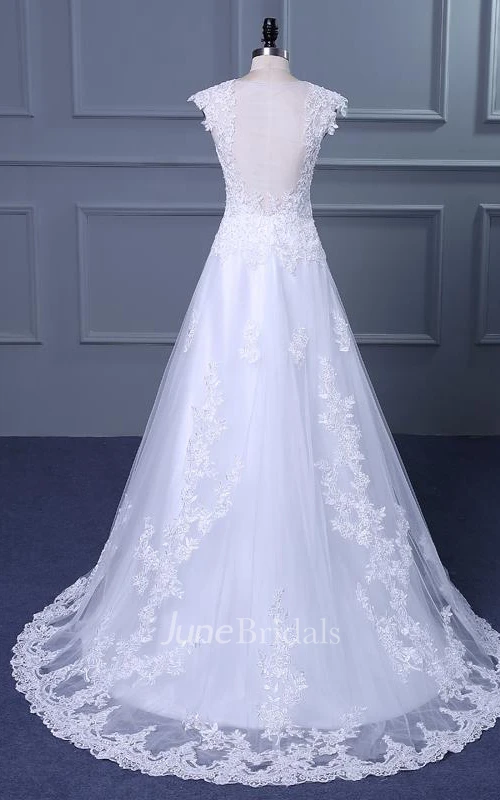 A-Line Short Off-The-Shoulder One-Shoulder V-Neck Beading Chapel Train Tulle Lace Sequins Satin Dress