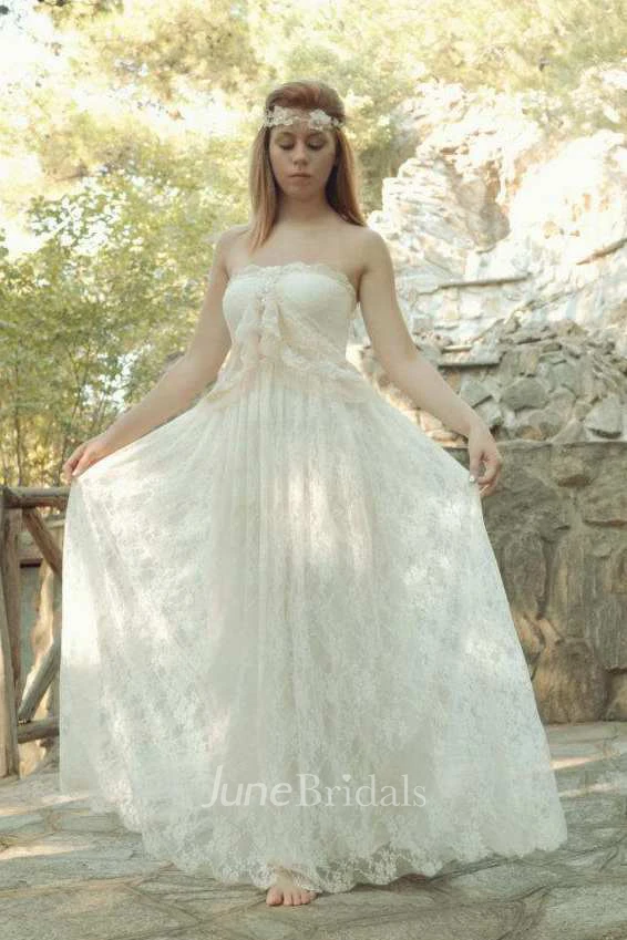 Straps Jersey Satin Lace Wedding Dress