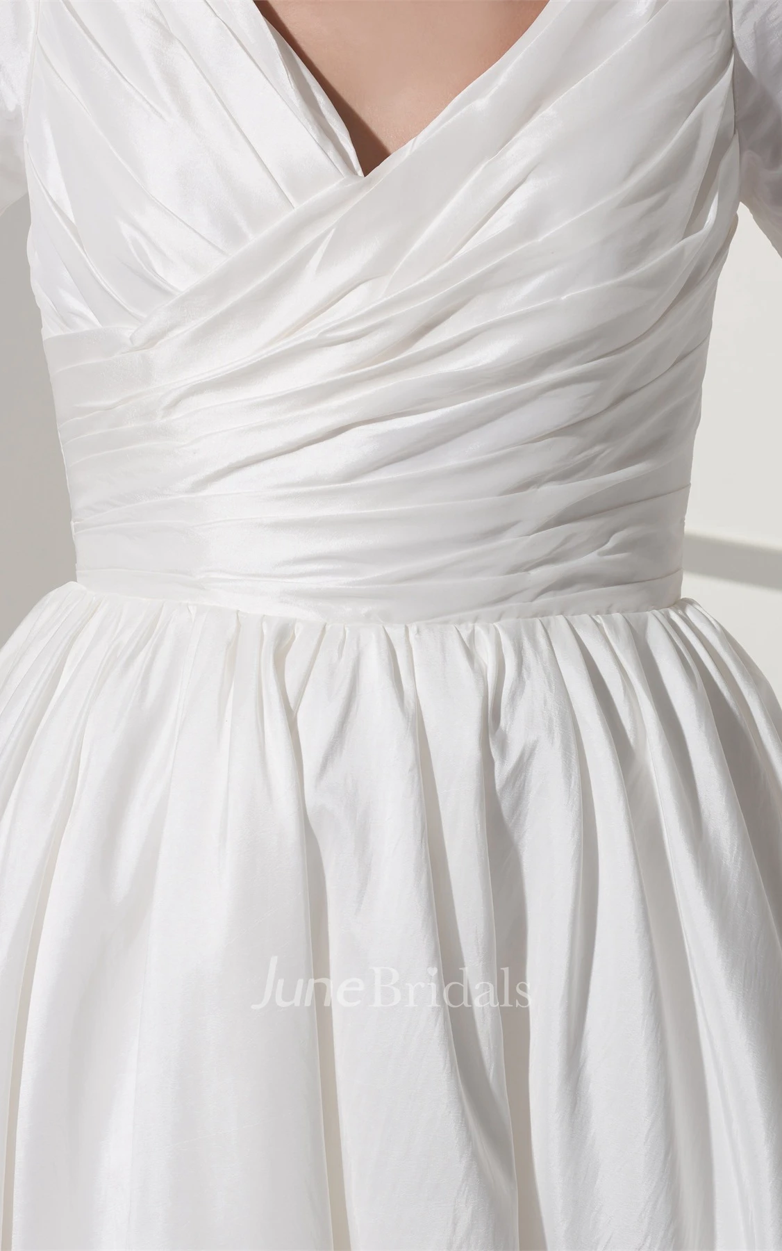 Short-Sleeve V-Neck Criss-Cross Mini Dress with Appliques