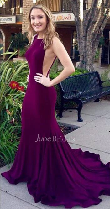 Glamorous Sleeveless Mermaid Prom Dresses Sweep Train