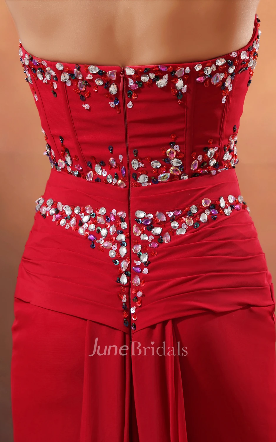 Captivating Sequined Neckline Sweetheart Sleeveless Column Dress