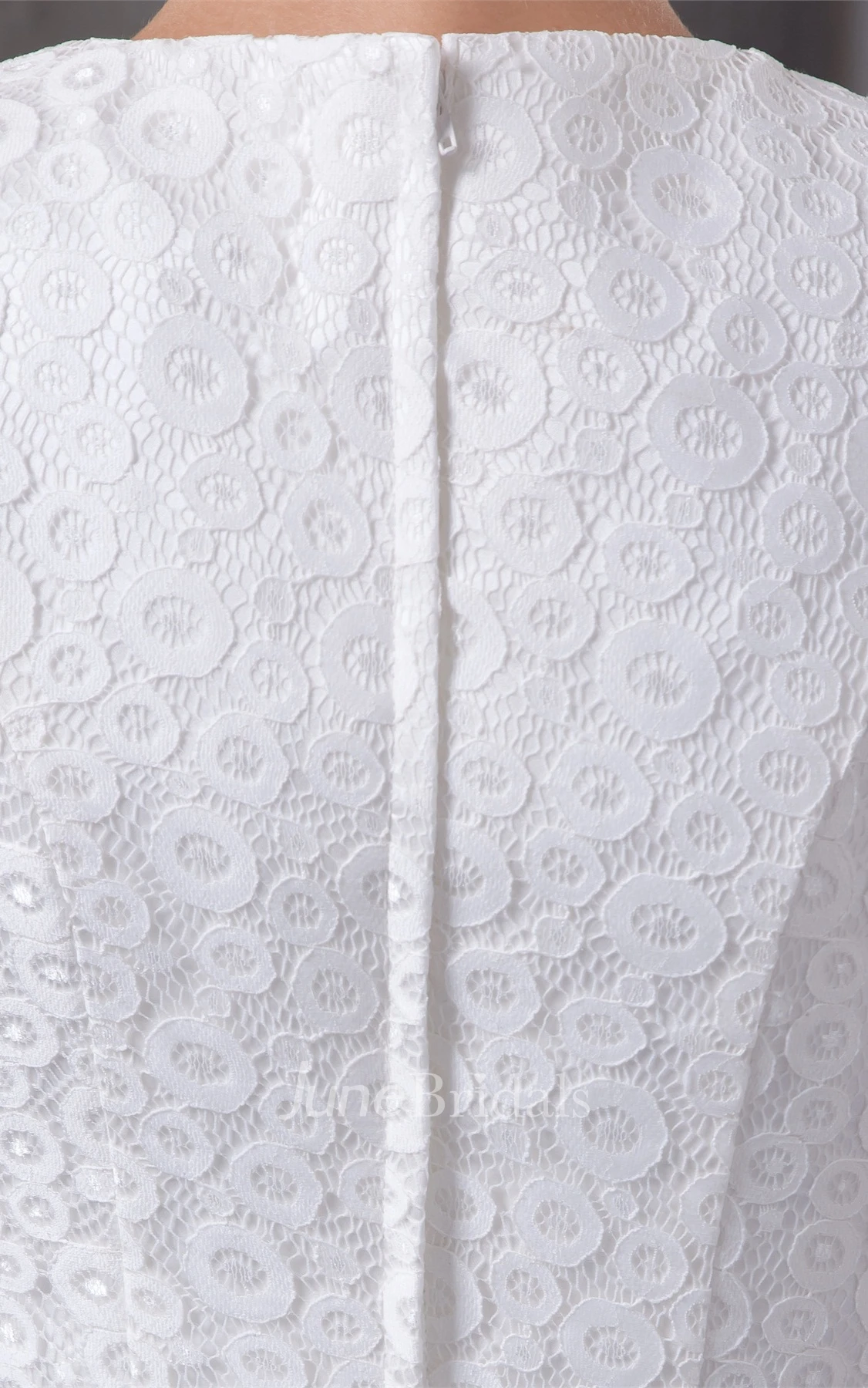 High-Neck Lace Sleeveless Dress with Brush Train