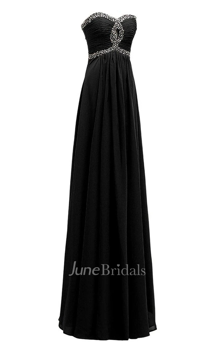 Sweetheart A-line Chiffon Gown With Sequins