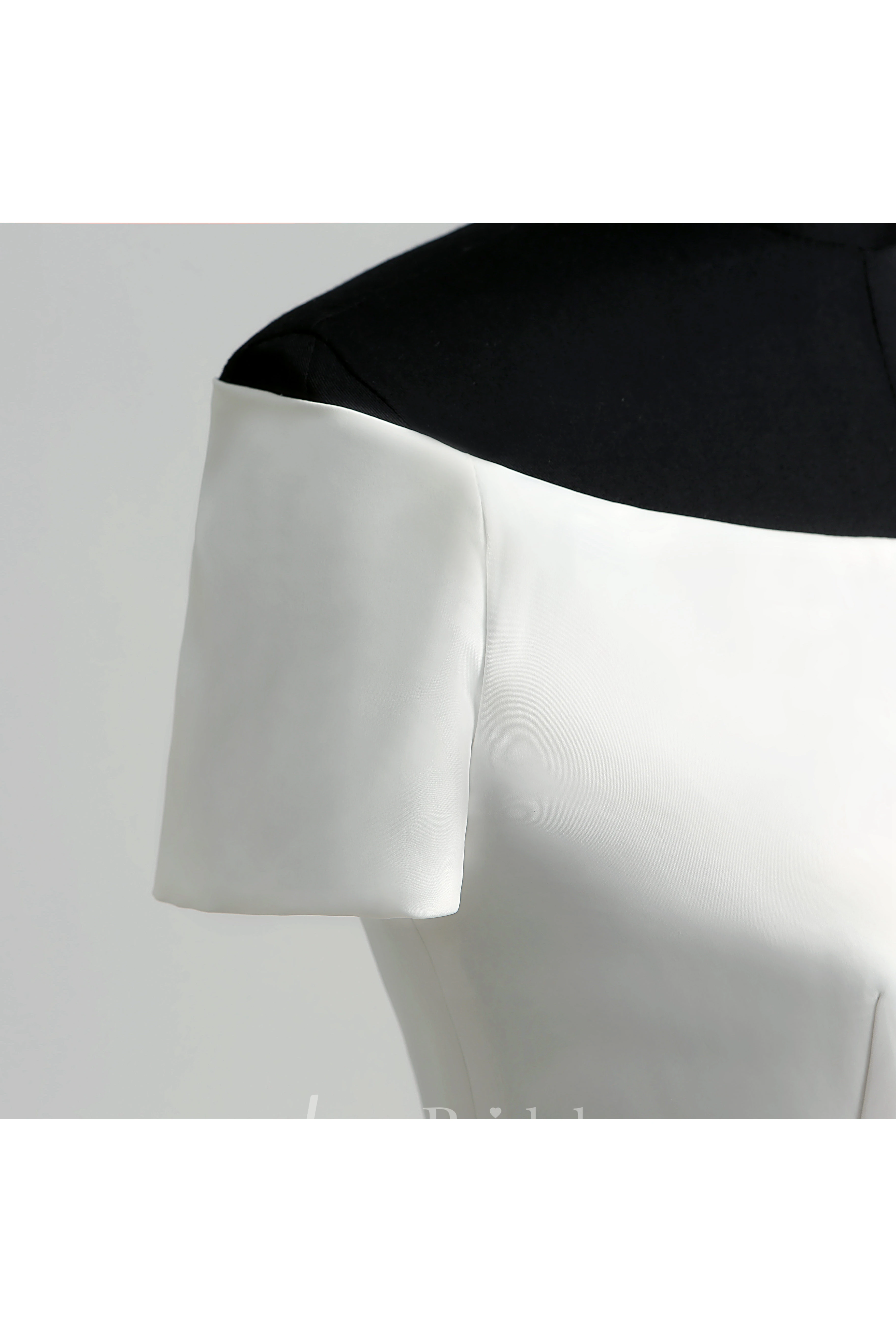 Graceful Off-the-shoulder A-line Beaded Satin Wedding Dress