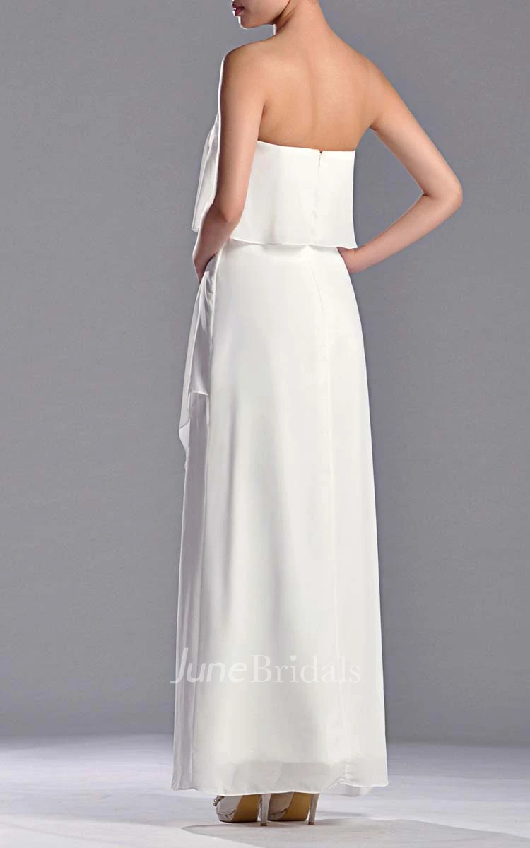 Sweetheart Sheath Chiffon Floor-length Dress With Side Draping