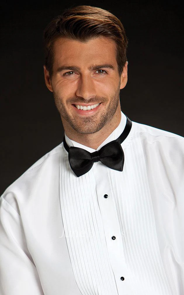 White Pleated Wingtip Tuxedo Shirt