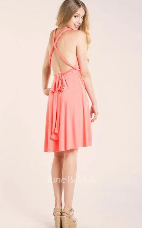 Coral Convertible Jersey Dress