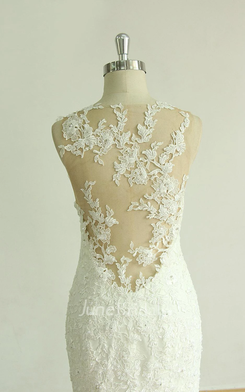 Lace Satin Weddig Dress With Beading