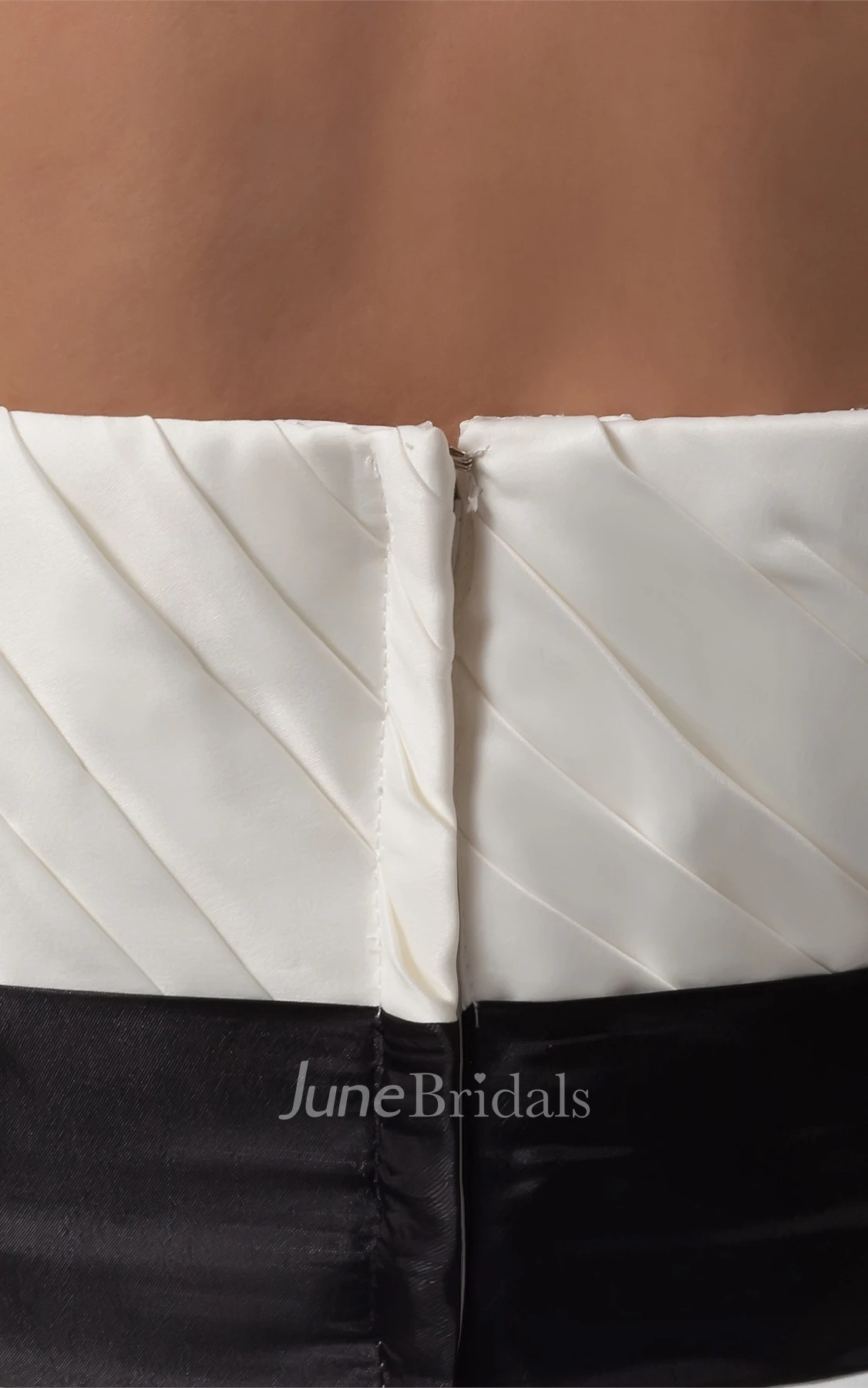 Strapless Ruched A-Line Dress with Bow and Cascading Ruffles