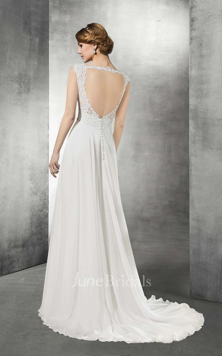 Crinkle Chiffon Empire Wedding Dress