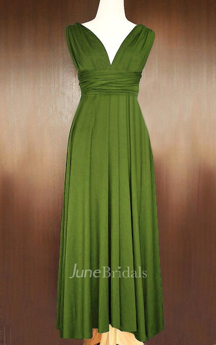 Olive Infinity Convertible Multiway Wrap Full Length Dress - June