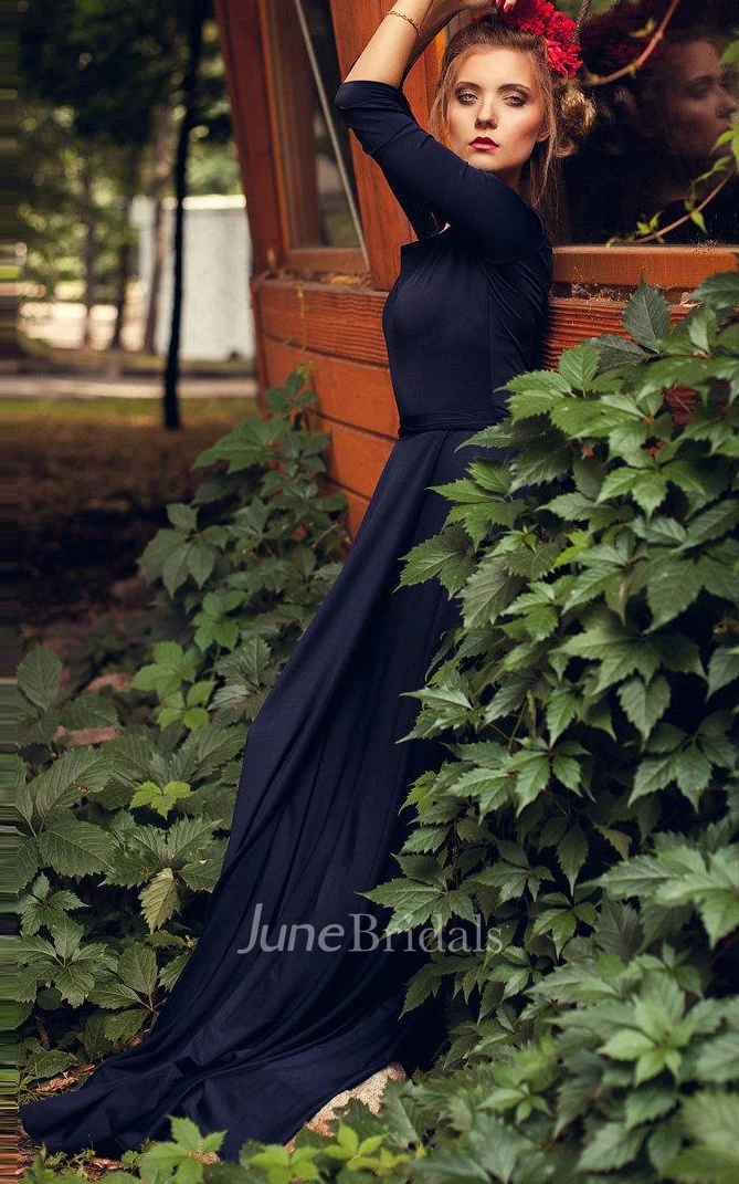 Dark Blue Blue Beautiful Long Pretty Full Skirt With Slit Emerald Bright Blue Green Dress