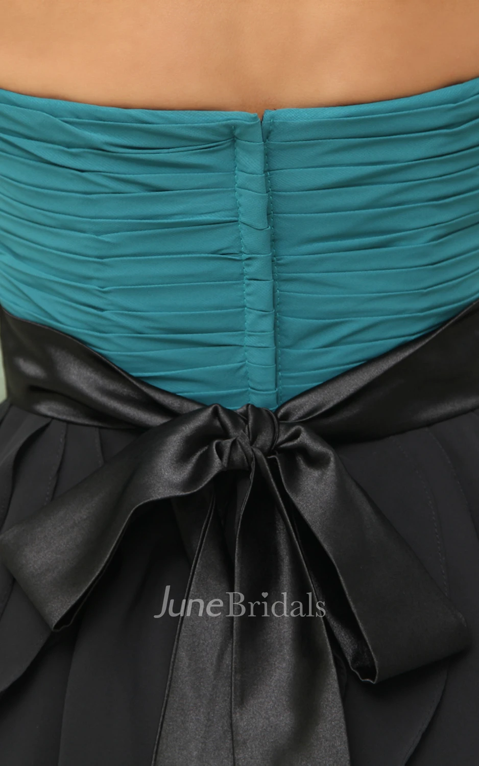 Sweetheart Sleeveless Blend Color Dress With Ruching And Cascading Ruffles