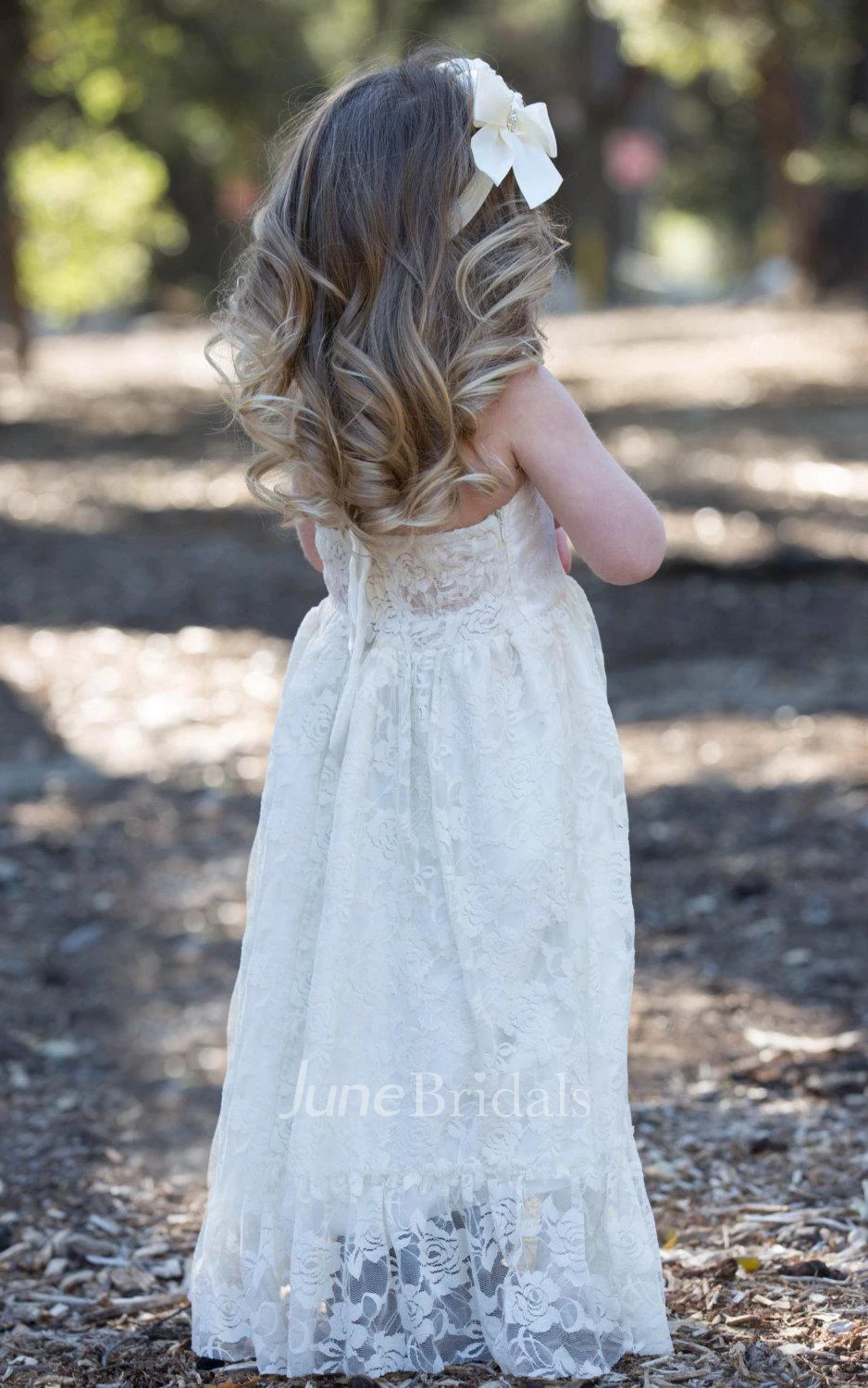 Halter Lace Dress With Flower&Zipper