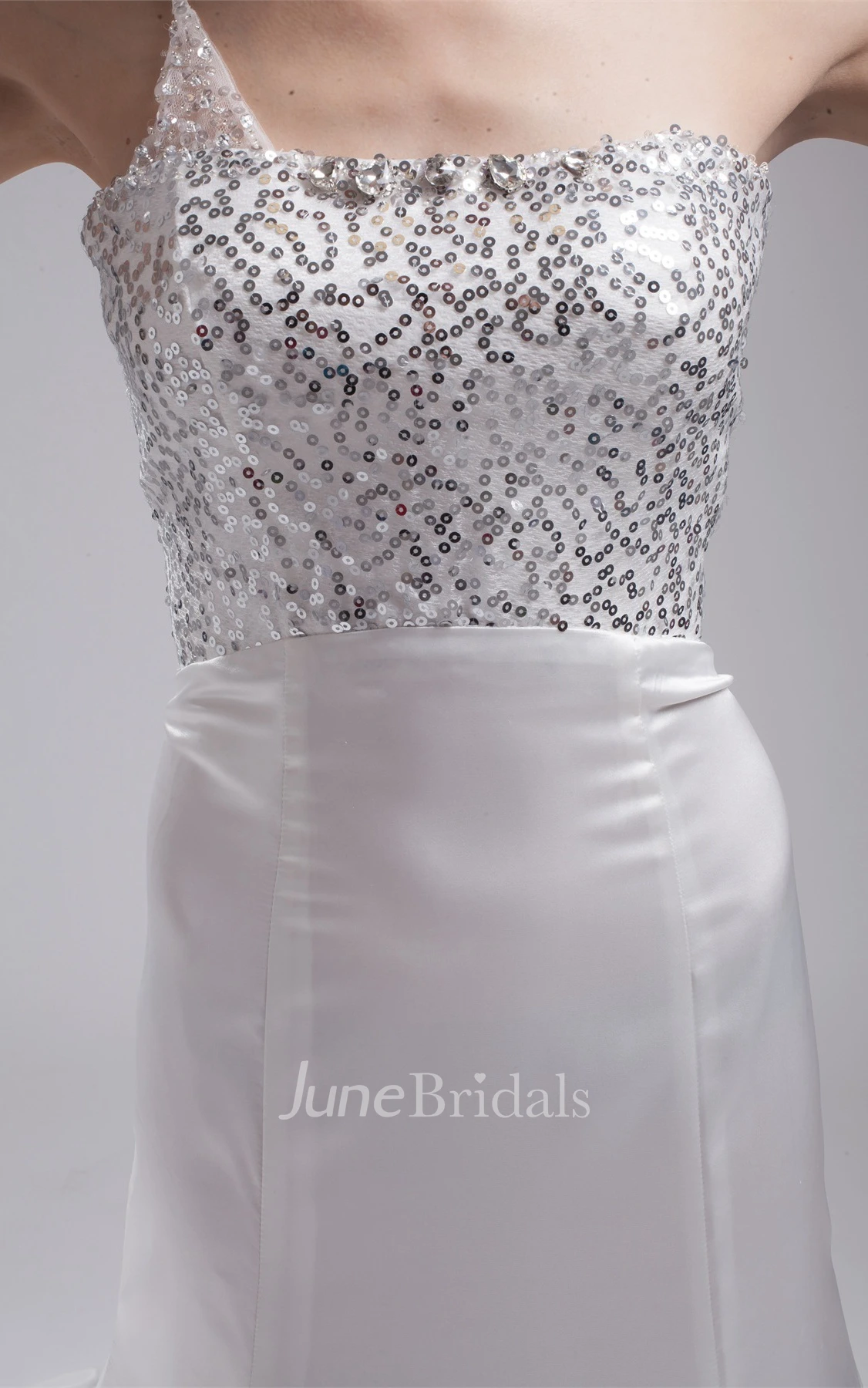 Sleeveless Sheath Floor-Length Dress with Sequined Top