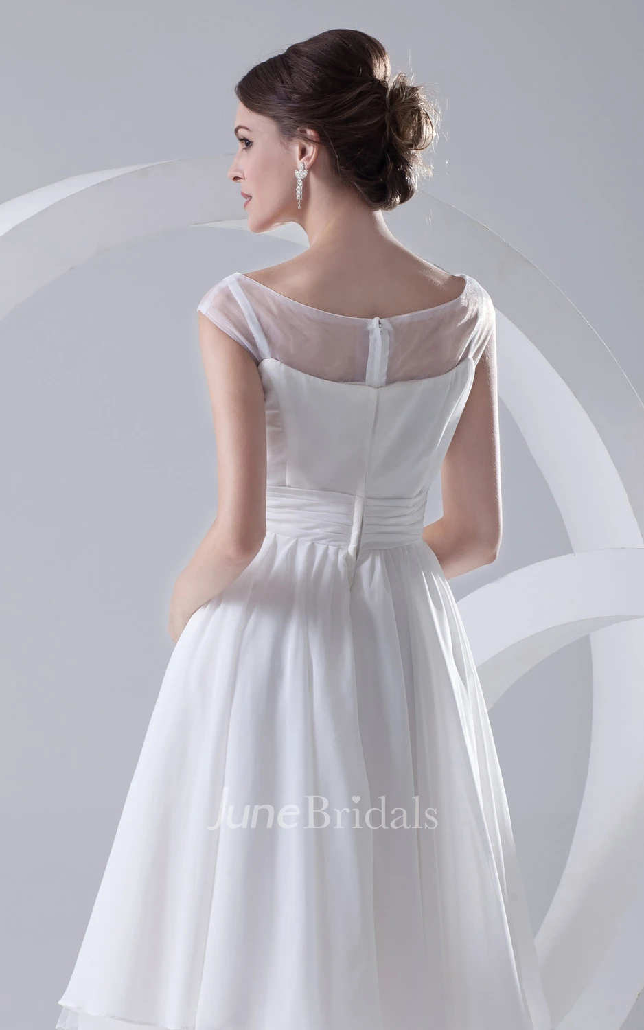 Lavish Illusion Sweet Chiffon Pleated Short Dress With Bow