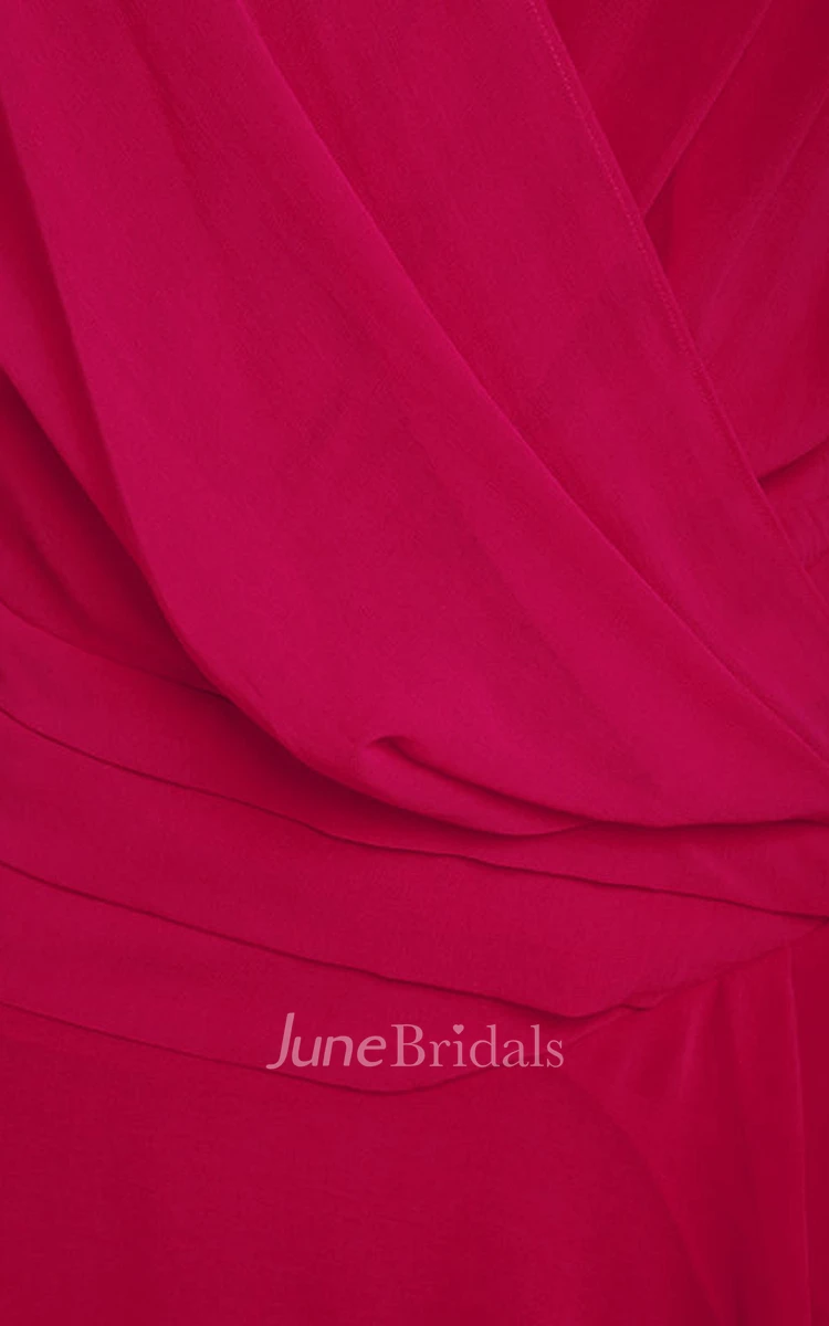 Chiffon High-Low Sleeveless Dress With Side Split