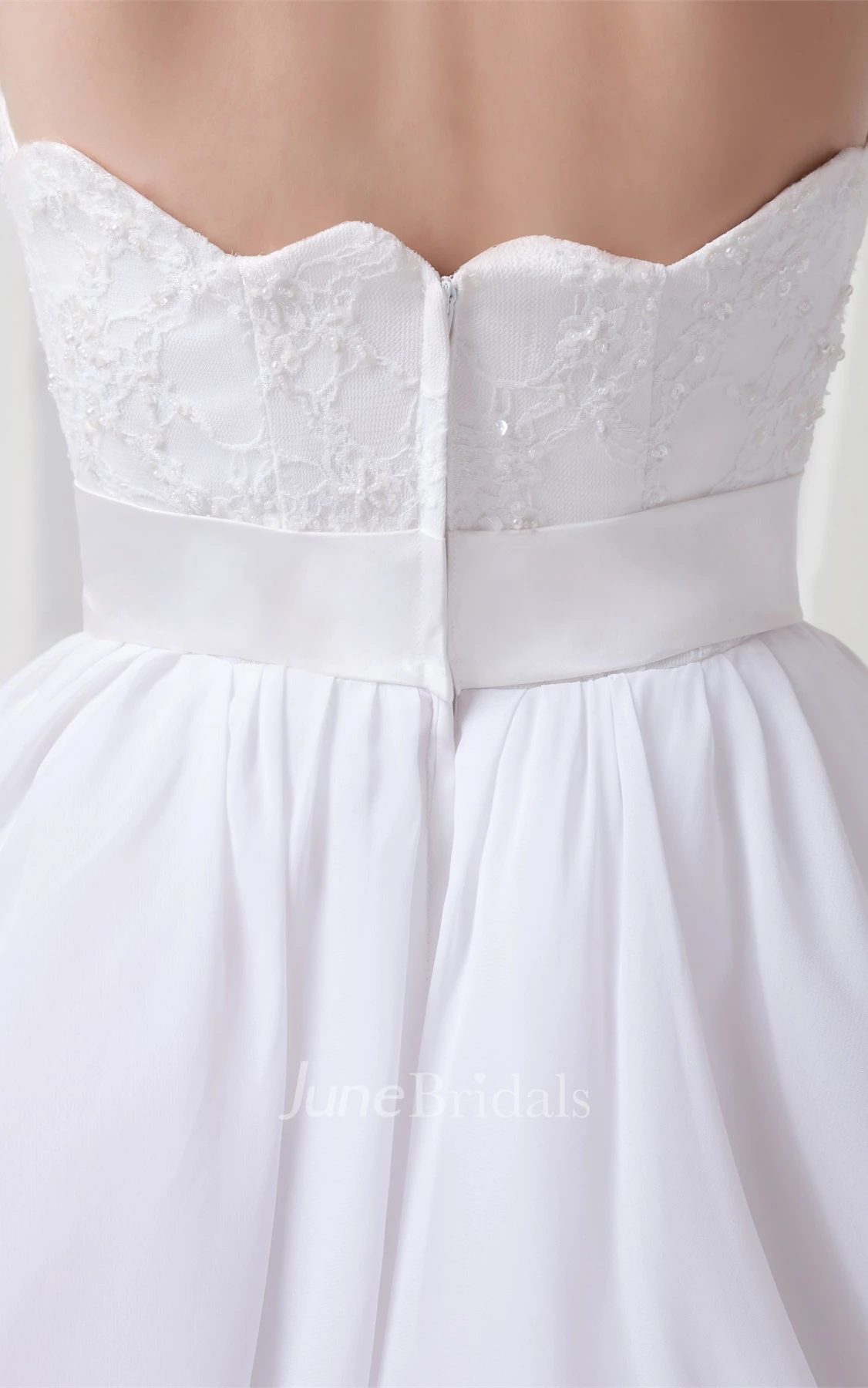 strapless tiered a-line dress with appliques and bow