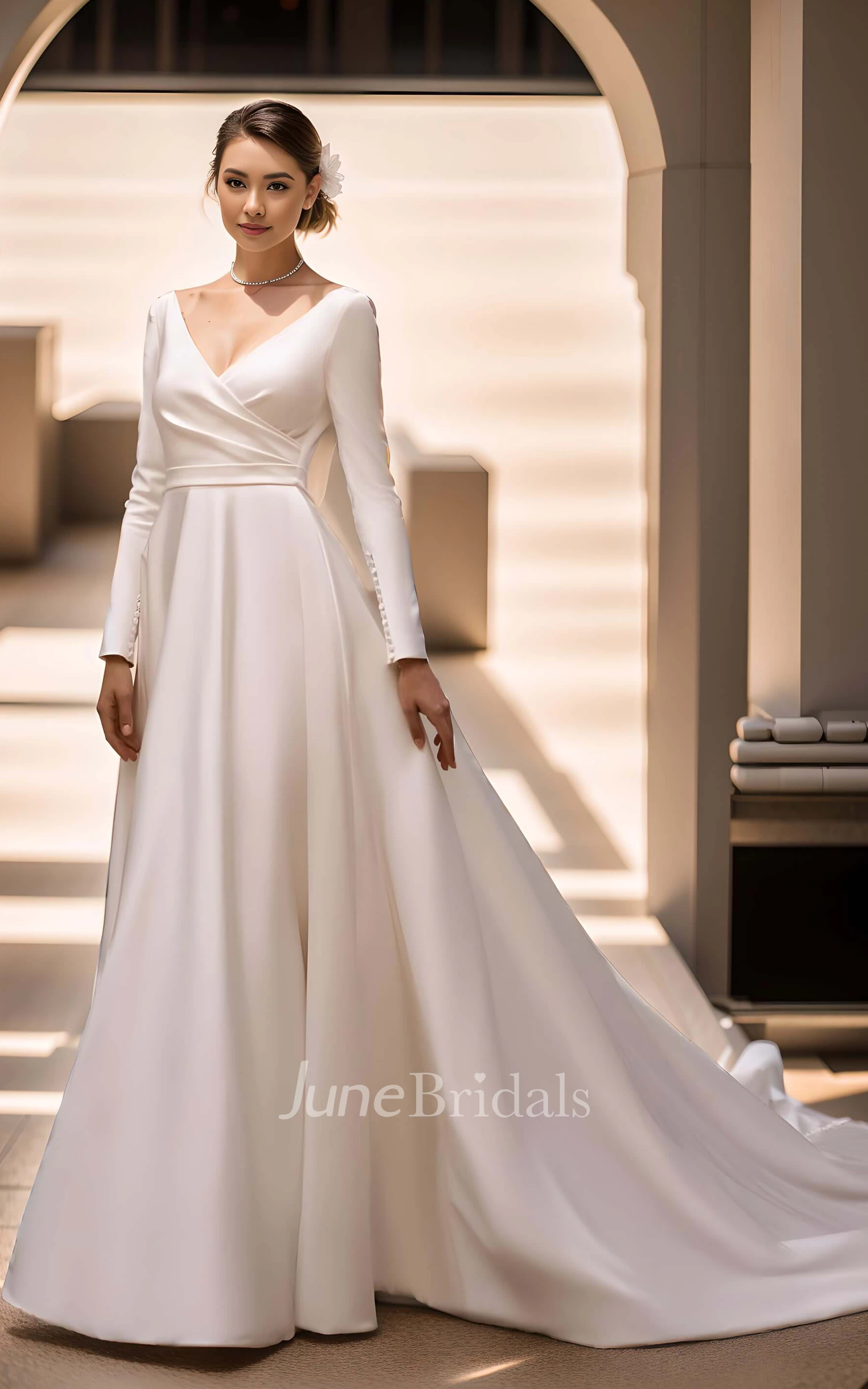 Simplicity Solid Buttons V Neck A Line Dresses Simplicity Solid Buttons V Neck A Line Dresses
