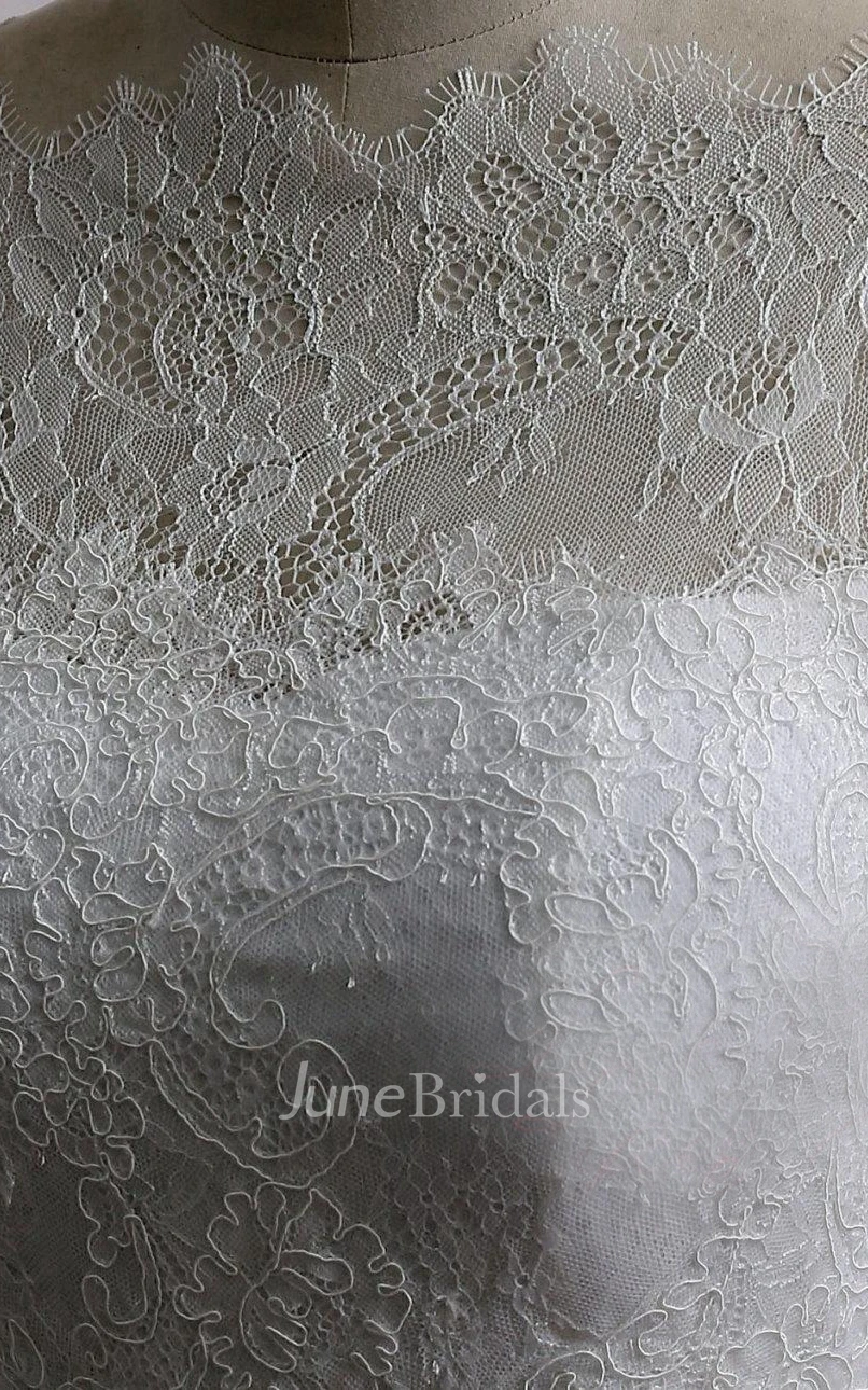 Princess High-Neck Sleeveless Long A-Line Tulle Dress With Lace Bodice