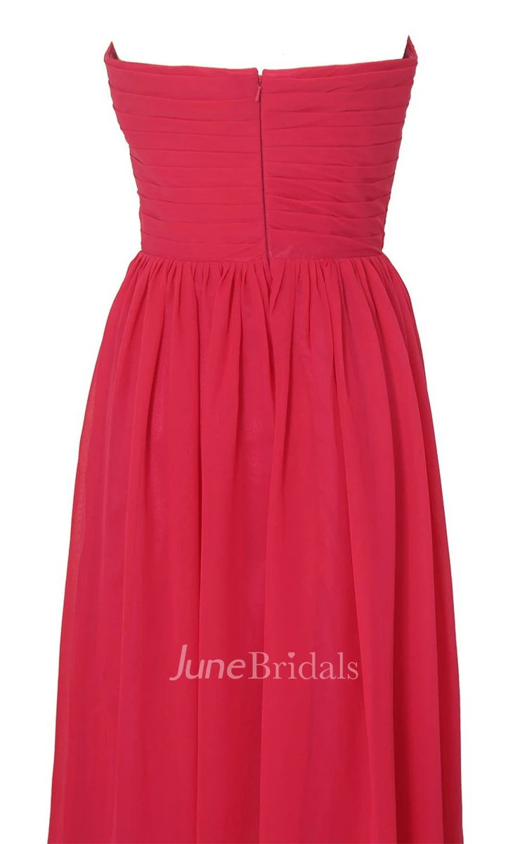 Pure Sweetheart Ruched A-line Gown With Zipper Back