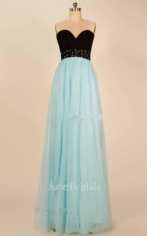 A-line Chiffon&Satin Dress With Beading