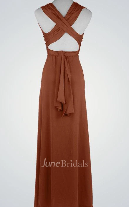 Bridesmaid Wrap Convertible Evening Formal Multiway Wrap Straight Hem Floor Length Bridesmaid Dress