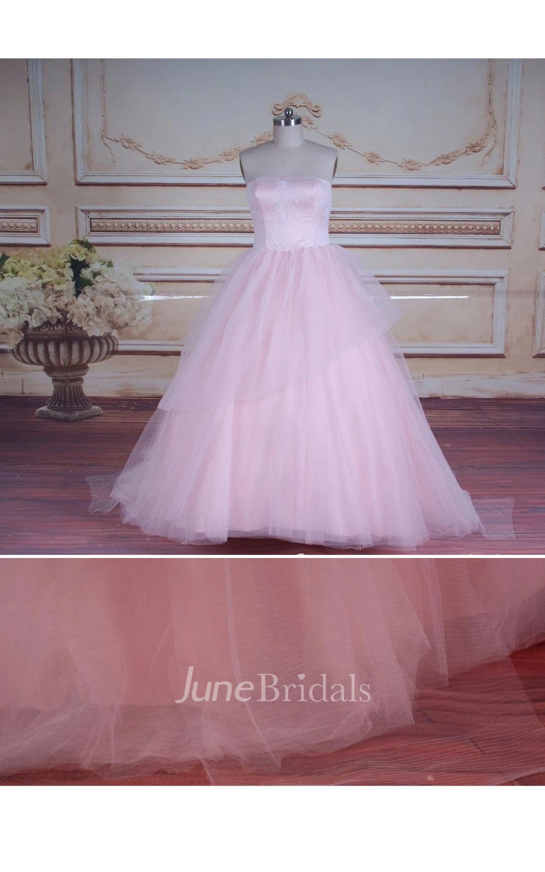Ball Gown Tulle Lace Satin Weddig Dress