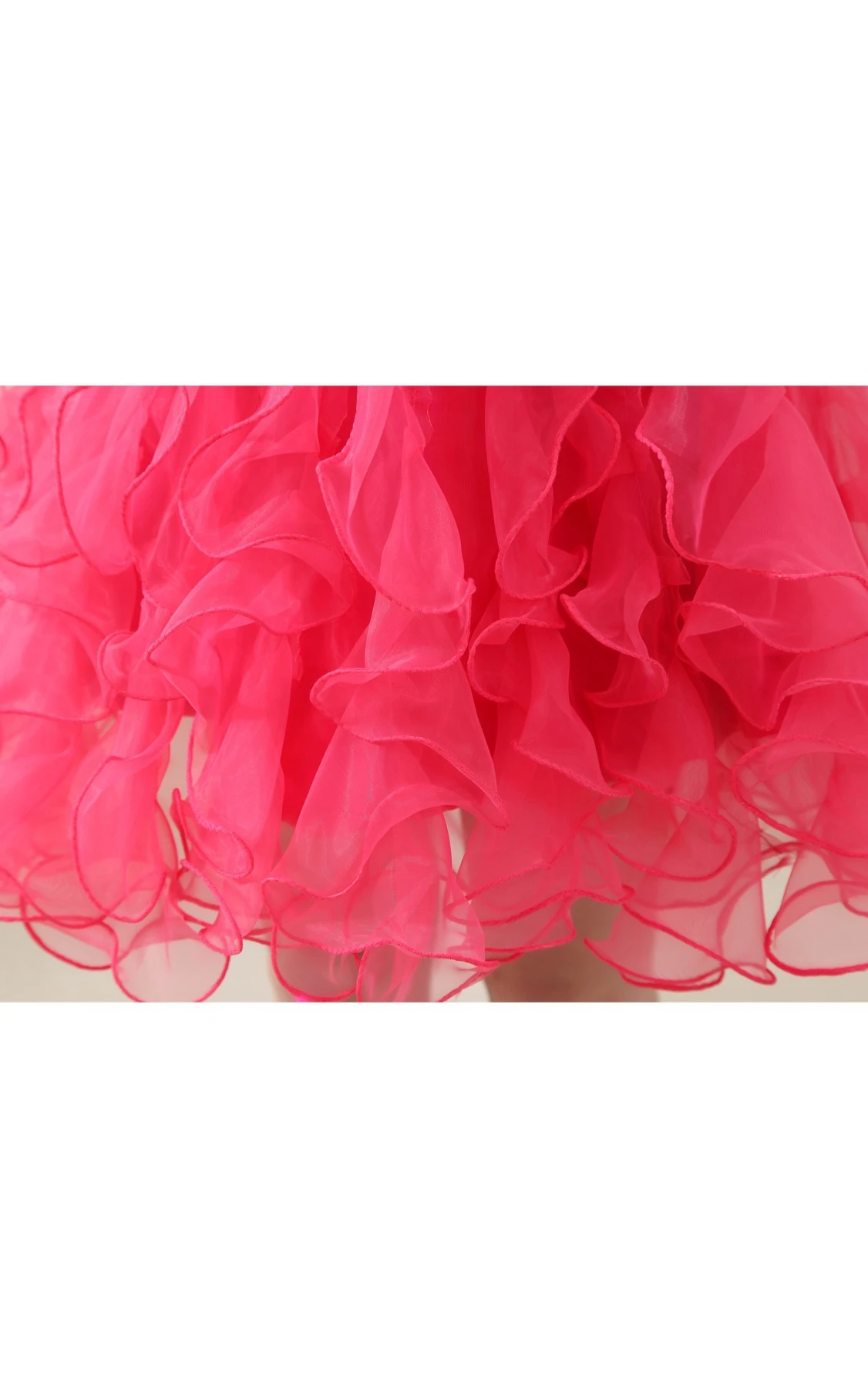 Strapless Mini-Length A-Line Gown with Crystal Detailing and Ruffles