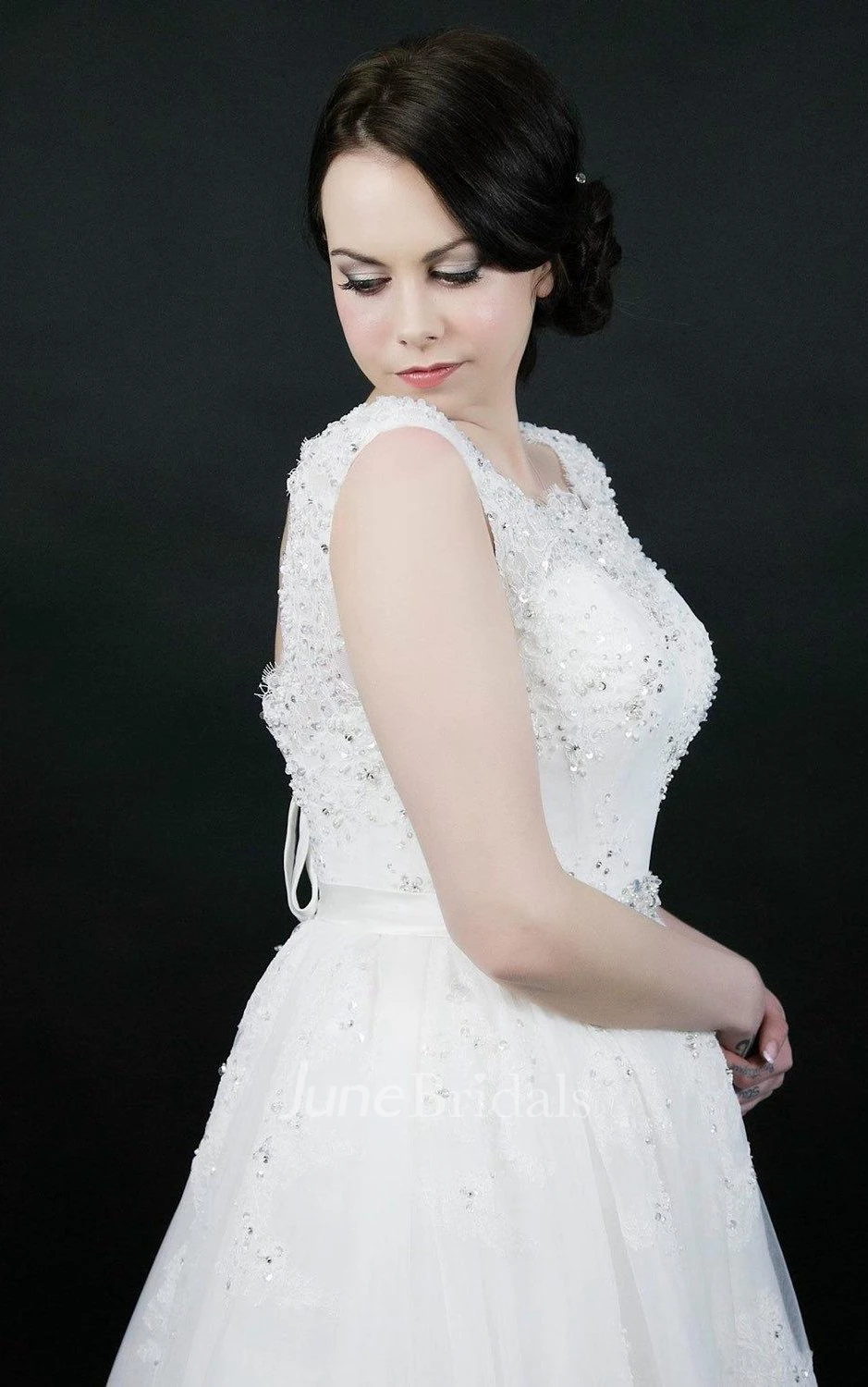 Stunning Intricate Key Hole Back Lace Princess Style Wedding Dress