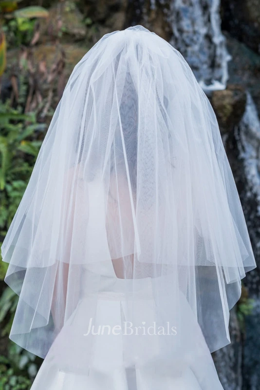 Simple Fluffy Short Double Layer Wedding Veil