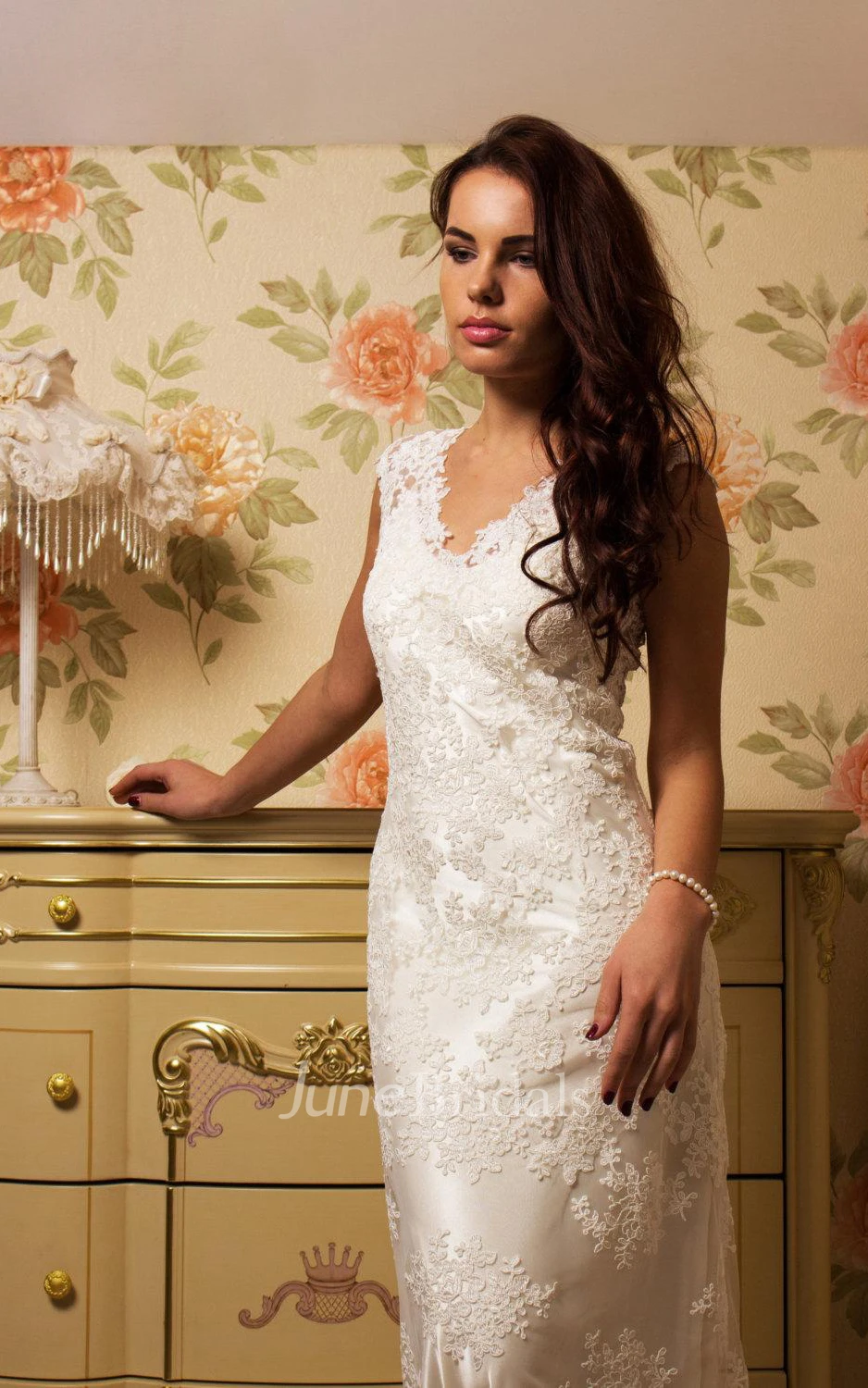 Tulle Lace Satin Weddig Dress With Illusion Corset Back