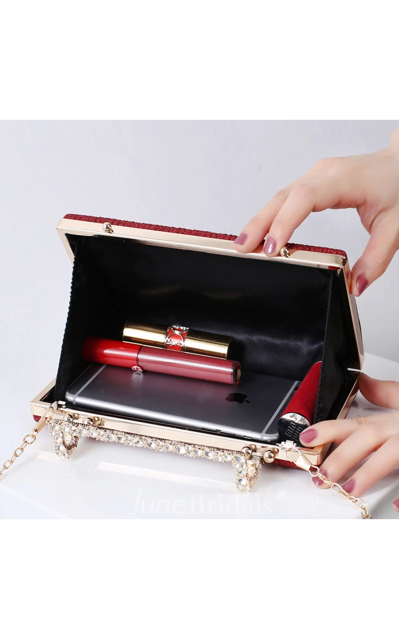 Simple Clutch with Crystal Handle