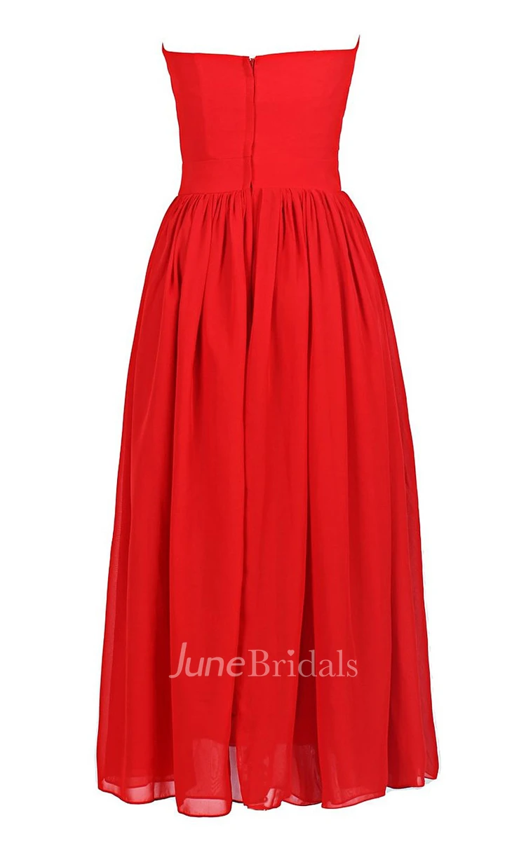 Elegant Sweetheart Drapped Chiffon A-line Gown With Band