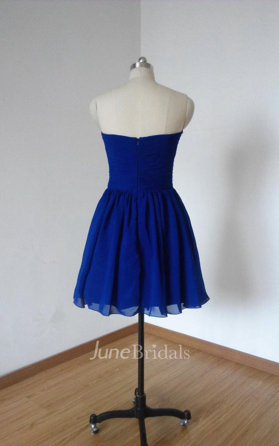 Mini Sweetheart Chiffon Dress With Beading