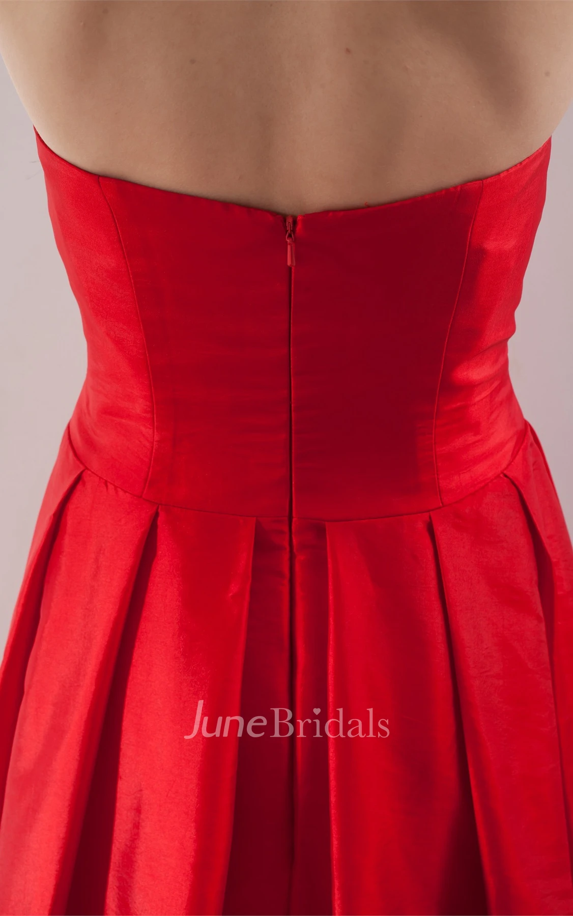 Strapless A-Line Chiffon Maxi Dress with Draping and Bow