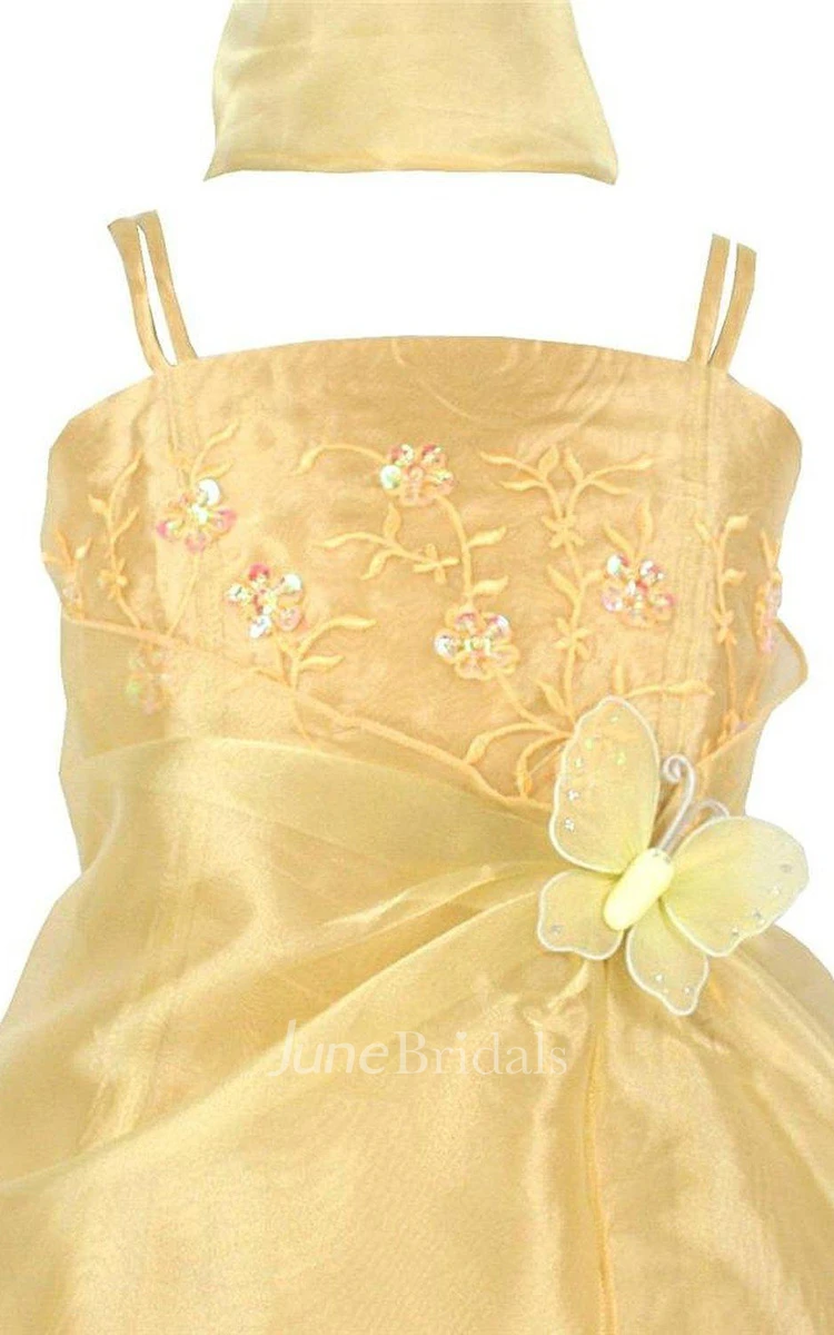 Sleeveless Long Sequined Dress With Spagetti Straps