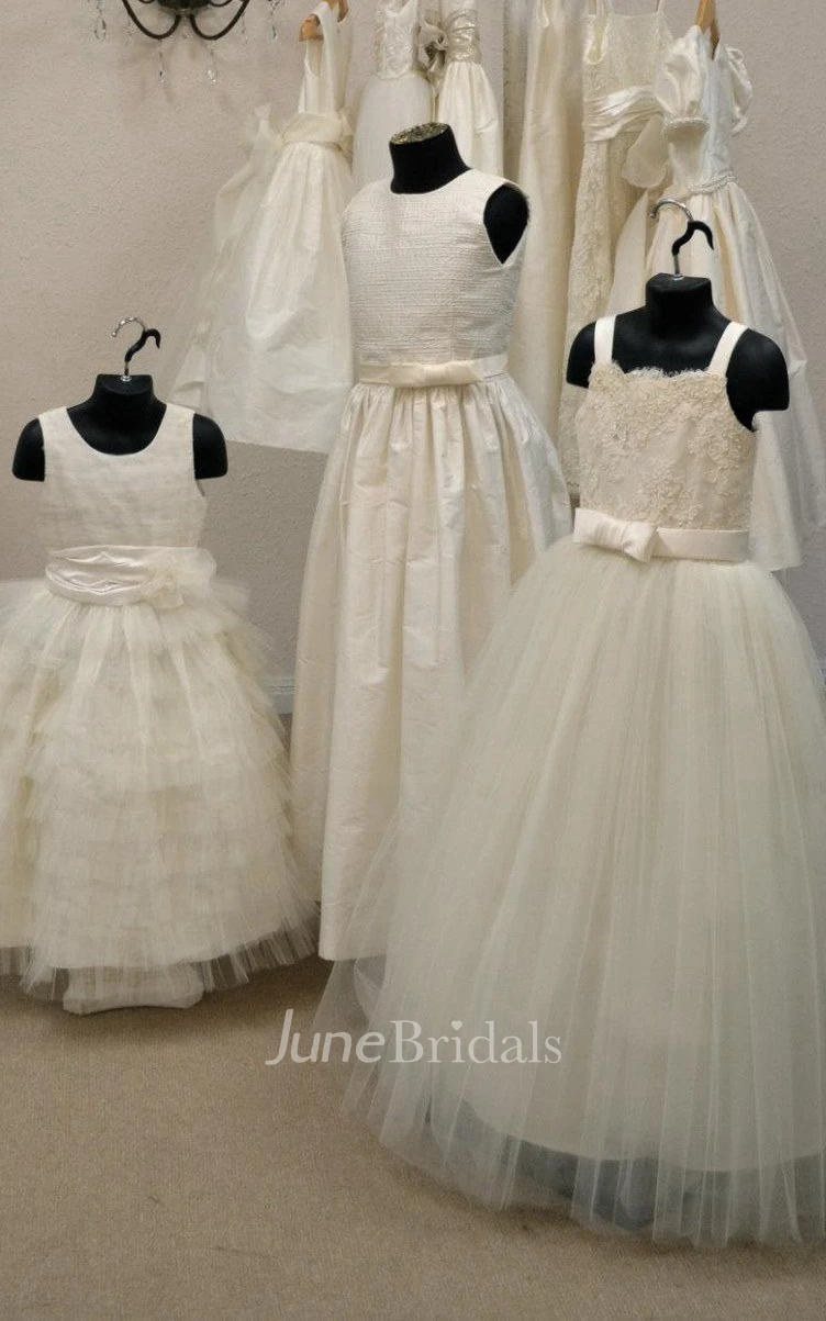 Tulle&Lace A-line Dress With Beading&Illusion