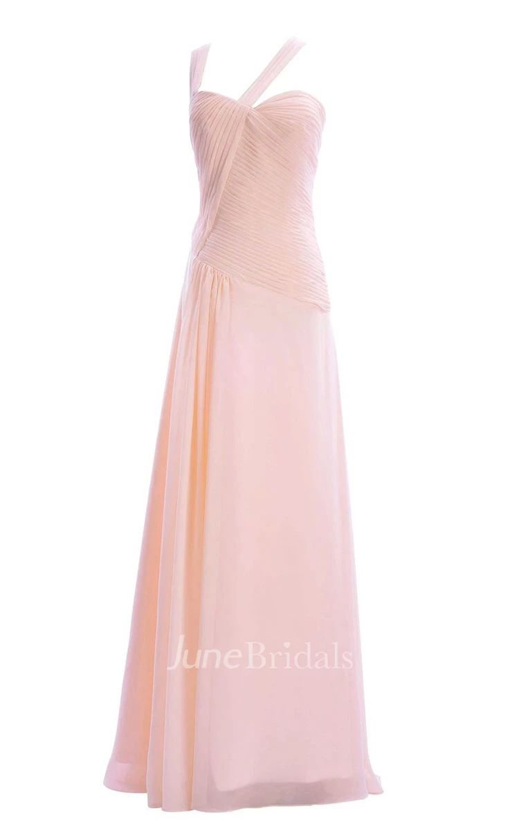 One-shoulder Sweetheart Long Empire Dress With Side Slit